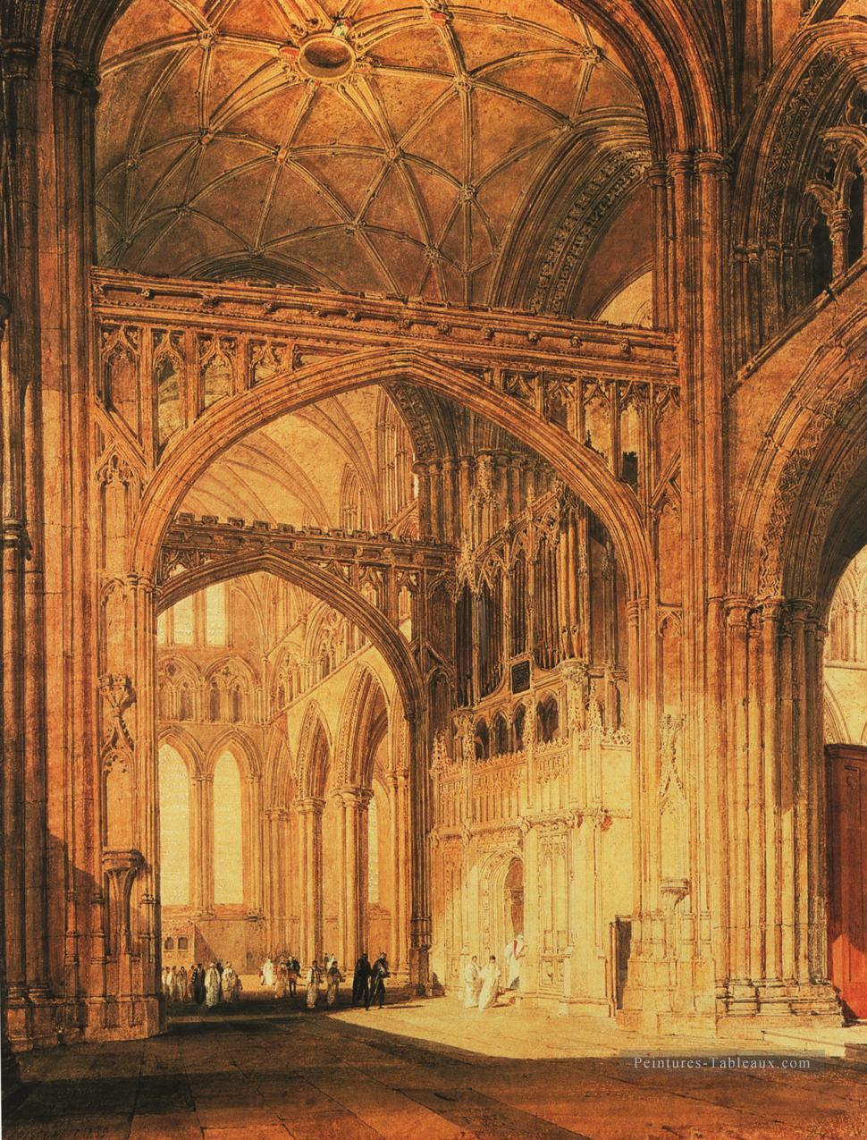 Intérieur de la cathédrale de Salisbury romantique Turner Peintures à l'huile